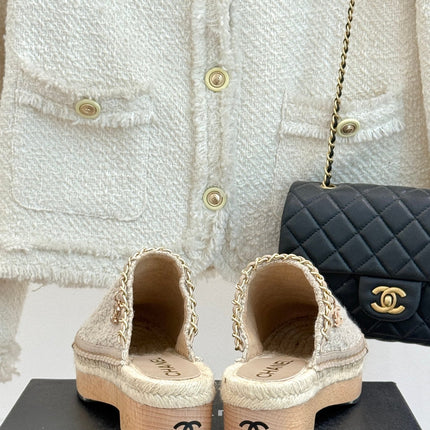 CC MULES 25SS 30 MM IN BEIGE LAMBSKIN MIX WOOL