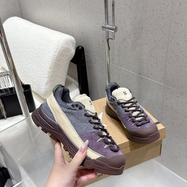 ALO 25S SALOMON AERO GLIDE 3 IN PURPLE AND GREY SUEDE