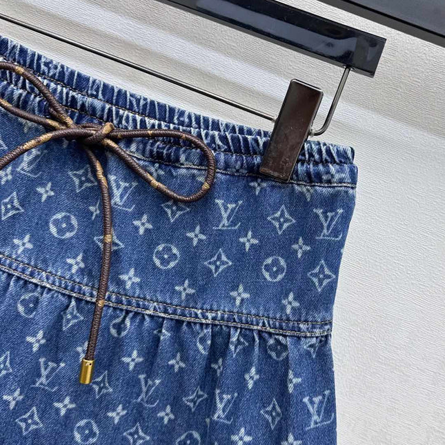 LV DENIM SKIRT WITH LOGO PRINT 274802