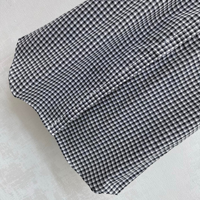 CELINE 26S GINGHAM BELTED MIDI DRESS 358