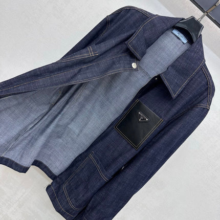 PRADA 26S BELTED DENIM JACKET 1300
