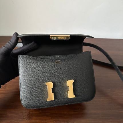 CONSTANCE 18 BLACK EPSOM GOLD HARDWARE