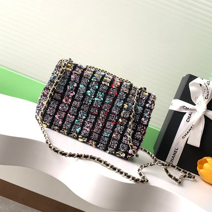 CHANEL 26S CLASSIC FLAP BAG 20 IN MULTICOLOR SEQUINS STYLE 7