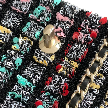 CHANEL 26S CLASSIC FLAP BAG 20 IN MULTICOLOR SEQUINS STYLE 7