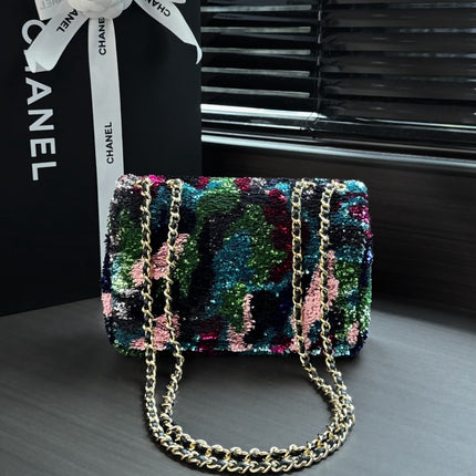 CHANEL 26S CLASSIC FLAP BAG 21 IN MULTICOLOR SEQUINS STYLE 2