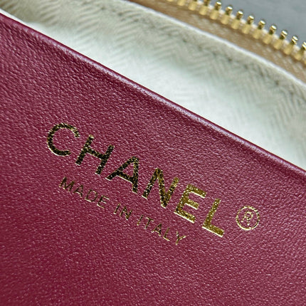 CHANEL 26S CLASSIC BOWLING BAG 21 IN CREAM BEIGE CALFSKIN