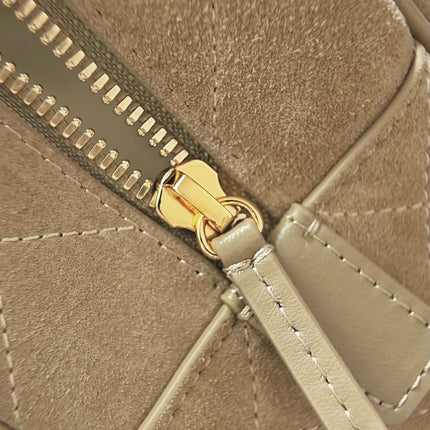 CHANEL 26S CLASSIC BOWLING BAG 29 IN BEIGE SUEDE