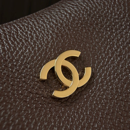 CHANEL 26S HOBO BAG 30 IN CHOCOLATE BROWN GRAINED CALFSKIN
