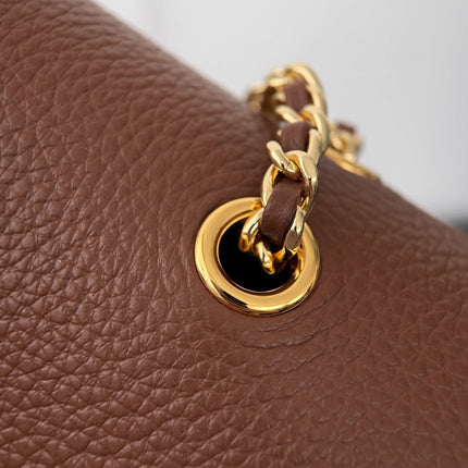 CHANEL 26S SHOULDER BAG 29 IN BROWN CALFSKIN AND BEIGE SUEDE