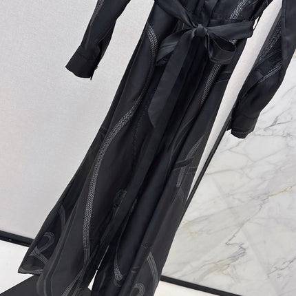 HERMES 25S LONG SILK DRESS 80580