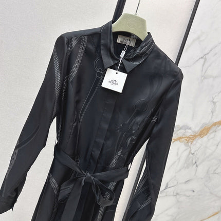 HERMES 25S LONG SILK DRESS 80580