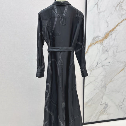 HERMES 25S LONG SILK DRESS 80580
