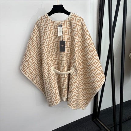 FENDI 26S REVERSIBLE BELTED PONCHO 542