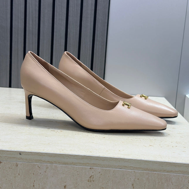 CELINE 26S HIGH HEELS 65 MM IN NUDE BEIGE CALFSKIN