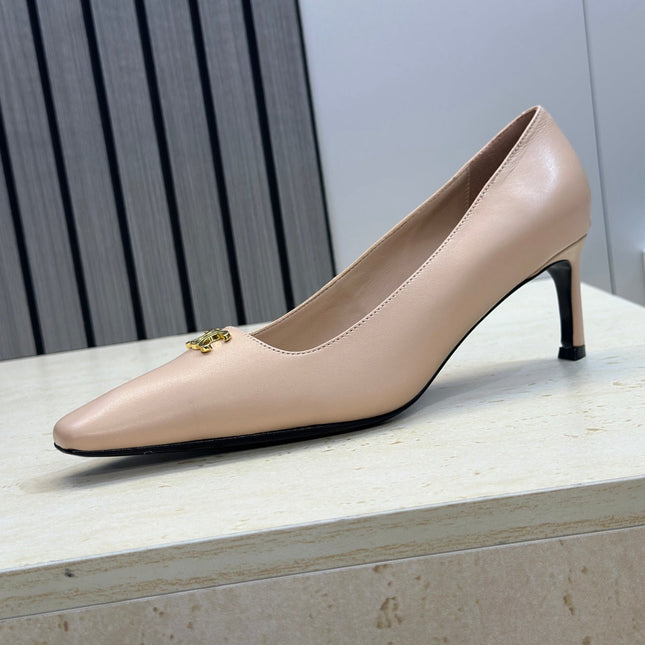CELINE 26S HIGH HEELS 65 MM IN NUDE BEIGE CALFSKIN