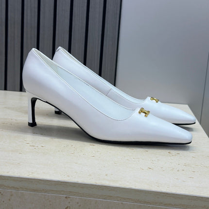 CELINE 26S HIGH HEELS 65 MM IN WHITE CALFSKIN
