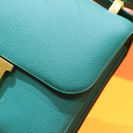 HM 25S CONSTANCE EVERCOLOR BAG 24 CM IN DARK GREEN EPSOM WITH GOLD HARDWARE