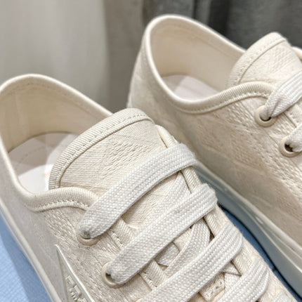 PRA PRINTED COTTON SNEAKERS WHITE CANVAS