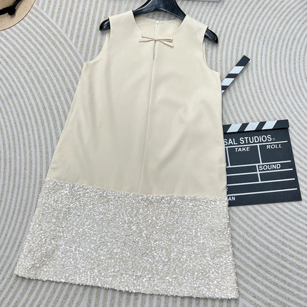 VALENTINO 26S BOW DETAIL SLEEVELESS DRESS 113