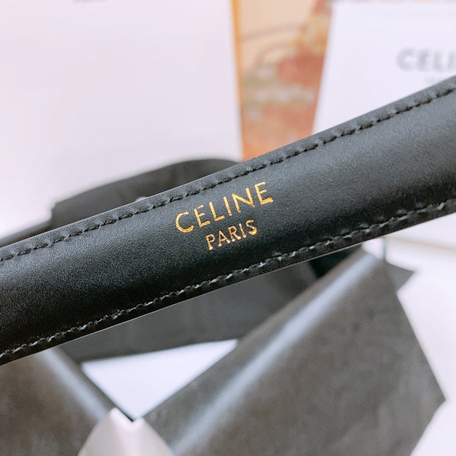 CELINE 25S BELT 18MM WITH ARC DE TRIOMPHE BUCKLE IN SILVER 571503