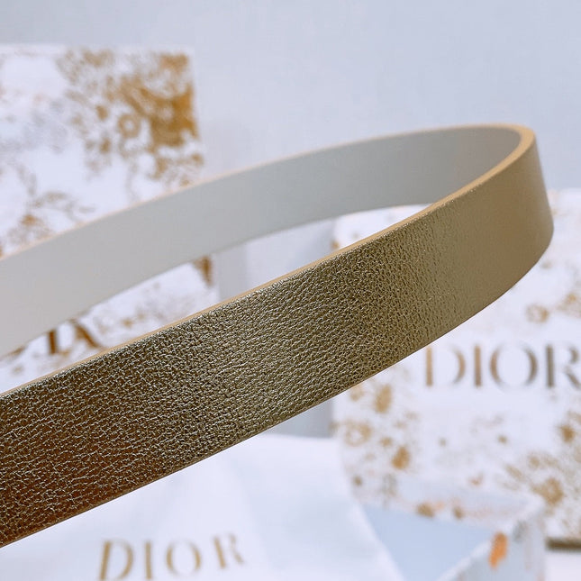 DIOR 25S BELT 20 MM IN METALLIC GOLD CALFSKIN 572893