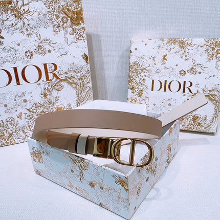 DIOR 25S BELT 20 MM IN LIGHT BEIGE BROWN CALFSKIN 572903