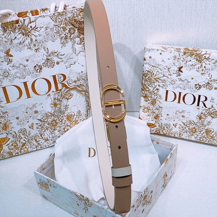 DIOR 25S BELT 20 MM IN LIGHT BEIGE BROWN CALFSKIN 572903