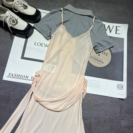 MIUMIU 26S TWO PIECE PINAFORE DRESS SET 870