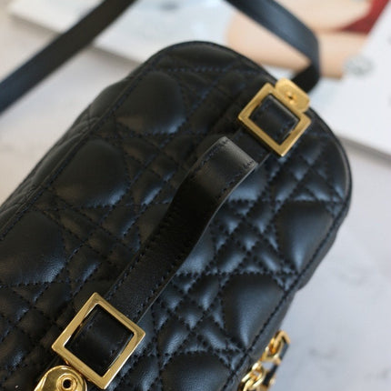 SMALL TRAVEL VANITY CASE BLACK LAMBSKIN