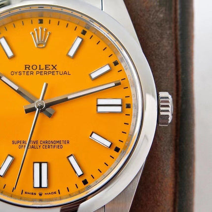 OYSTER PERPETUAL 41 STAINLESS STEEL YELLOW DIAL