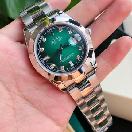 DATEJUST 41 SMOOTH BEZEL STAINLESS STEEL DIAMOND NUMERALS